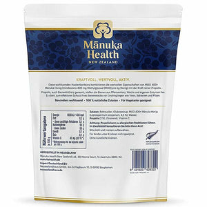 Manuka Honig Bonbons Manuka Health 250g Tüte Rückseite