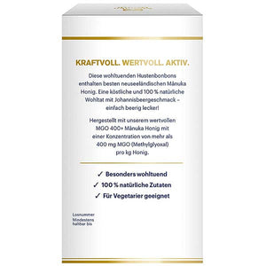 Manuka Honig Schwarze Johannisbeere Bonbon Manuka Health Rückseite