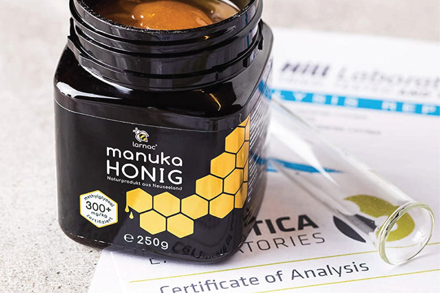 Egmont Honey Manuka Honig mit dem originalen MGO-Zertifikat.
