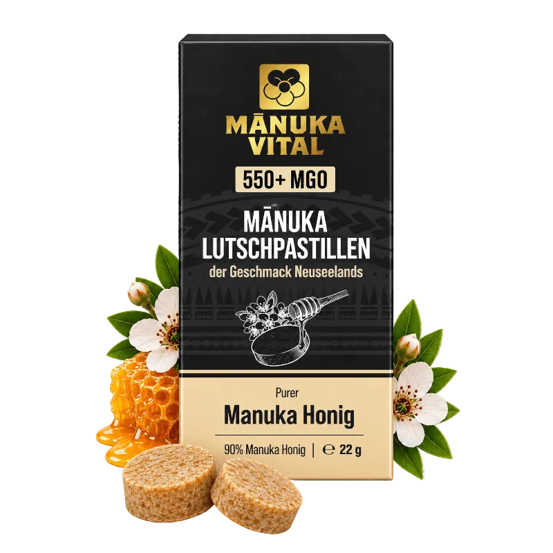 Manuka Vital Lutschpastillen Vorderseite Verpackung