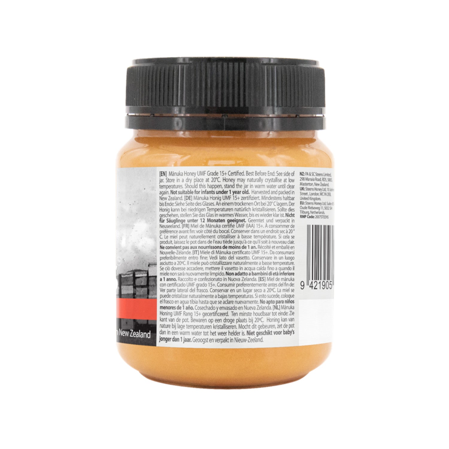 Steens Manuka Honig MGO 515+ Rückseite